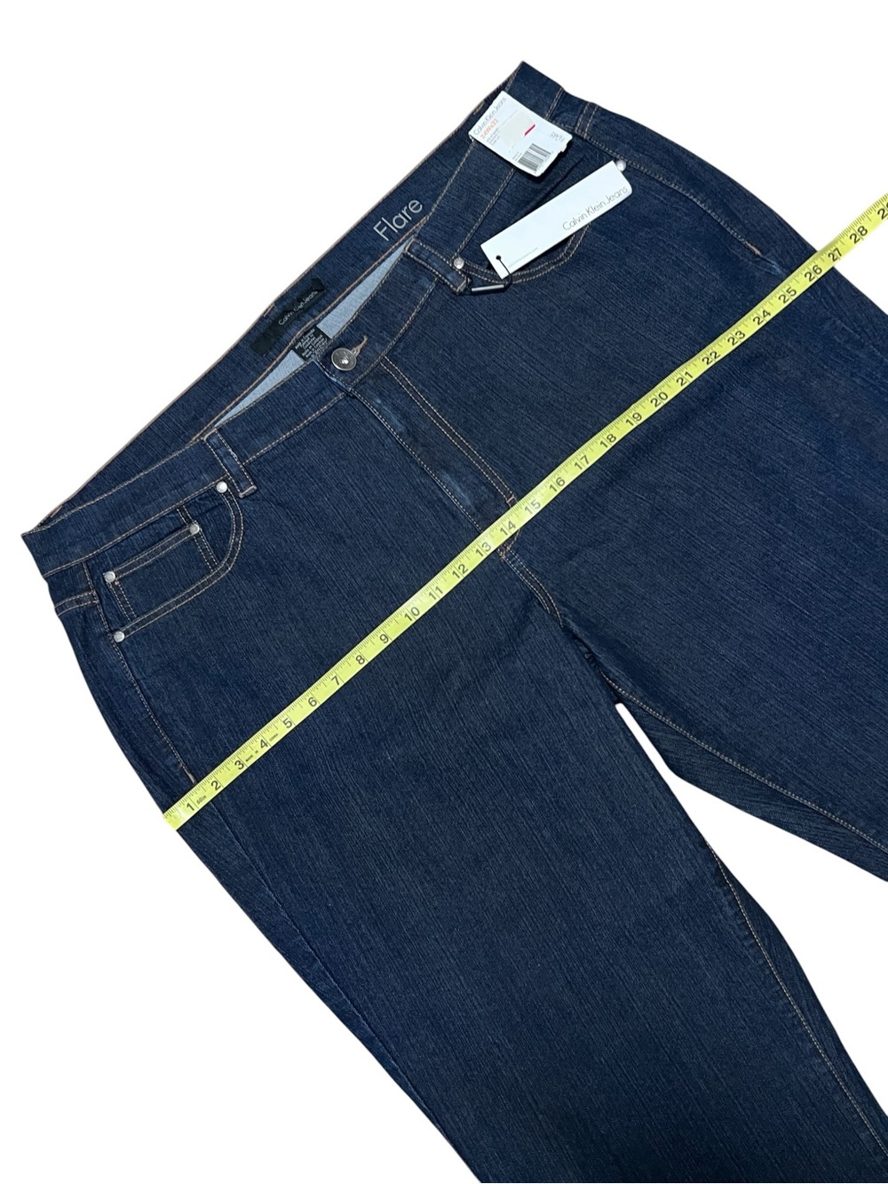 Calvin Klein 24W Flare Leg Jeans Straight Fit Coastal Cowgirl Beach Rodeo Ranch - Picture 6 of 11